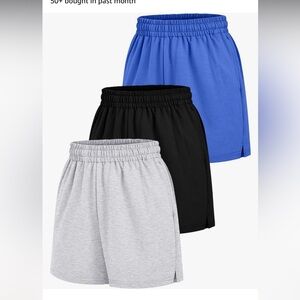 Three pack of shorts Amazon size small